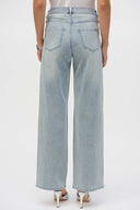 Joseph Ribkoff Light Blue Denim Classic Wide Leg Stretch Jeans with Crystals Style 252916