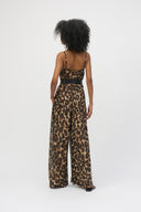 Joseph Ribkoff Beige/Black Animal Print Wide Leg Jumpsuit Style 252936