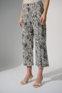 Joseph Ribkoff Beige/Multi Stretch Denim Python Print Culotte Pants Style 252938