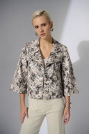 Joseph Ribkoff Beige/Multi Silky Knit Python Print Swing Jacket Style 252939