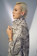 Joseph Ribkoff Beige/Multi Silky Knit Python Print Swing Jacket Style 252939