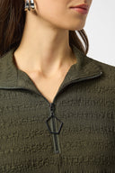 Joseph Ribkoff Avocado Textured Knit A-Line Tunic Style 253028