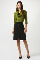 Joseph Ribkoff Black Heavy Knit A-Line Skirt Style 253036