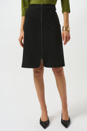 Joseph Ribkoff Black Heavy Knit A-Line Skirt Style 253036.