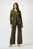 Joseph Ribkoff Khaki Scuba Jersey Trapeze Jacket Style 253040.