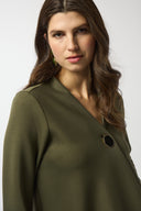 Joseph Ribkoff Khaki Scuba Jersey Trapeze Jacket Style 253040