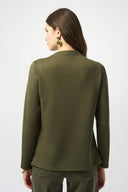 Joseph Ribkoff Khaki Scuba Jersey Trapeze Jacket Style 253040