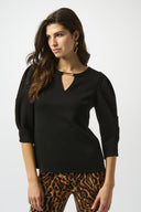 Joseph Ribkoff Black Scuba Jersey Fitted Top Style 253048