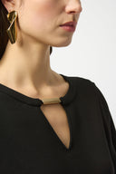 Joseph Ribkoff Black Scuba Jersey Fitted Top Style 253048