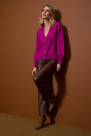 Joseph Ribkoff Brown Leatherette Wide-Leg Pull-On Pants Style 253060