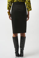 Joseph Ribkoff Black Scuba Suede And Leatherette Pencil Skirt Style 253063