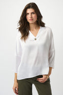 Joseph Ribkoff Hammered Satin Boxy Top Style 253076