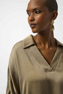 Joseph Ribkoff Hammered Satin Boxy Top Style 253076