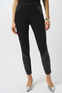 Joseph Ribkoff Heavy Knit and Leatherette Pull-On Legging Style 253078
