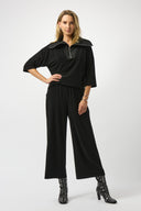Joseph Ribkoff Black Silky Knit Jumpsuit Style 253081.