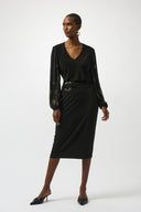 Joseph Ribkoff Black Top With Sleeve Beading Style 253084