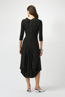 Joseph Ribkoff Black Bubble Jacquard & Silky Knit Cocoon Dress Style 253085
