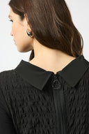 Joseph Ribkoff Black Bubble Jacquard & Silky Knit Cocoon Dress Style 253085