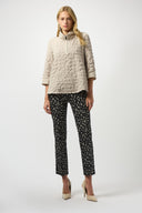 Joseph Ribkoff Black/Moonstone Abstract Print Straight Pull-On Pants Style 253097