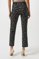 Joseph Ribkoff Black/Moonstone Abstract Print Straight Pull-On Pants Style 253097
