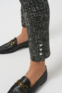 Joseph Ribkoff Black/Off White Abstract Jacquard Straight Pull-On Pants Style 253099