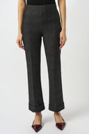 Joseph Ribkoff Black/Grey Heavy Knit Pull-On Flare Pants Style 253109.