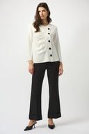 Joseph Ribkoff Off-White Scuba Jersey Straight Top Style 253116