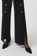 Joseph Ribkoff Black Moss Crepe Wide-Leg Jumpsuit Style 253119
