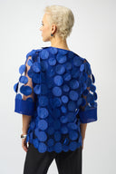 Joseph Ribkoff 3D Embroidered Mesh Boxy Tunic Style 253121