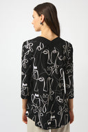 Joseph Ribkoff Face Print Flared Top Style 253138