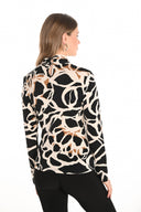 Frank Lyman Black/Beige Animal-print Top Style 253141