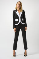 Joseph Ribkoff Black/Off-White Fitted Jacket Style 253143