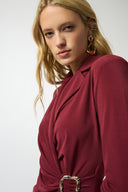 Joseph Ribkoff Merlot Moss Crepe Wrap Dress Style 253145