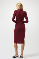 Joseph Ribkoff Merlot Moss Crepe Wrap Dress Style 253145