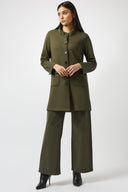 Joseph Ribkoff Khaki Scuba Jersey Straight Coat Style 253174.