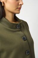 Joseph Ribkoff Khaki Scuba Jersey Straight Coat Style 253174