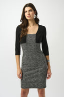 Joseph Ribkoff Jacquard Knit Plaid Print Sheath Dress Style 253184