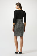 Joseph Ribkoff Jacquard Knit Plaid Print Sheath Dress Style 253184