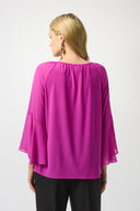 Joseph Ribkoff Cosmos Silky Knit and Chiffon Straight Top Style 253189