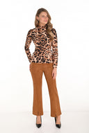 Frank Lyman Cognac Fit & Flared Long Pants Style 253193