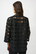Joseph Ribkoff Black Checkered Print Swing Jacket Style 253199