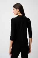 Joseph Ribkoff Silky Knit & Satin Burnout Fitted Top Style 253211