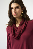 Joseph Ribkoff Silky Knit & Satin Burnout Fitted Top Style 253211