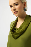 Joseph Ribkoff Silky Knit & Satin Burnout Fitted Top Style 253211