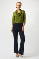 Joseph Ribkoff Silky Knit & Satin Burnout Fitted Top Style 253211