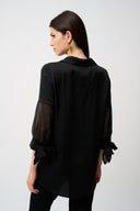 Joseph Ribkoff Satin And Organza Boxy Blouse Style 253213