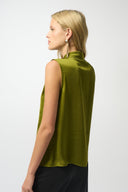 Joseph Ribkoff Artichoke Satin Tie Neck Top Style 253225
