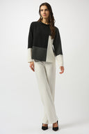 Joseph Ribkoff Jacquard Knit Colour-Block Boxy Top Style 253236