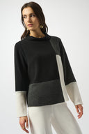 Joseph Ribkoff Jacquard Knit Colour-Block Boxy Top Style 253236