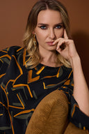 Joseph Ribkoff Geometric Print Boxy Top Style 253238